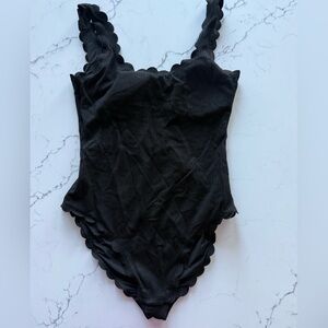 Black Scalloped Swimsuit